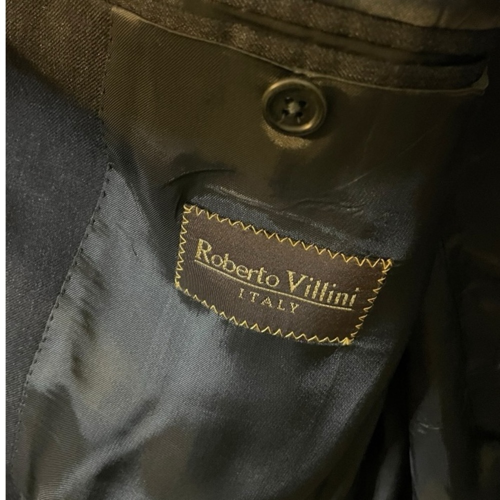 Roberto Villini Italy Charcoal Wool Suit 40S 34x29 Pleated Super 100 Men Classic - Picture 11 of 14
